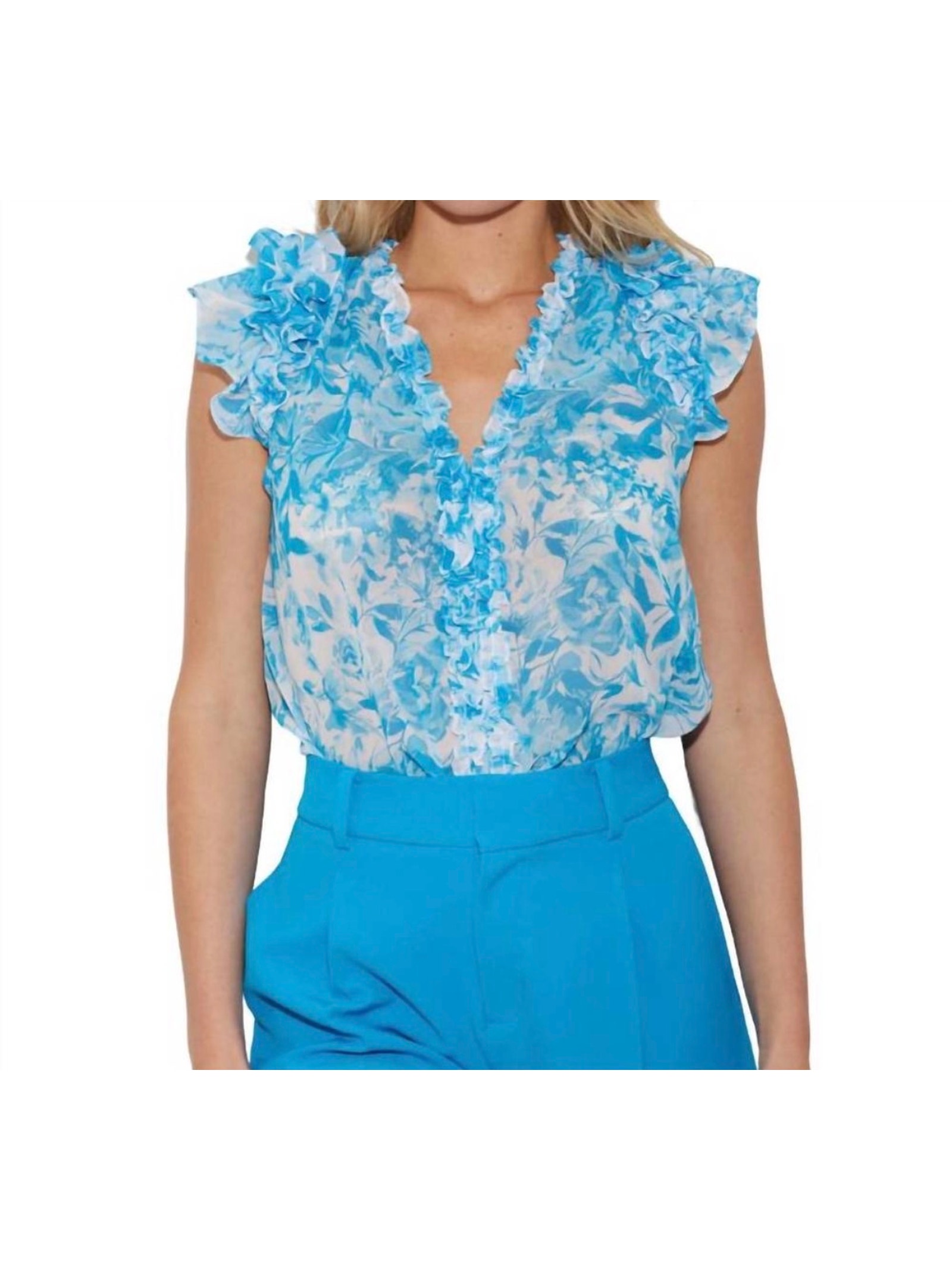 Generation Love Sia Tee Blouse Blue Zesty Floral Size Small